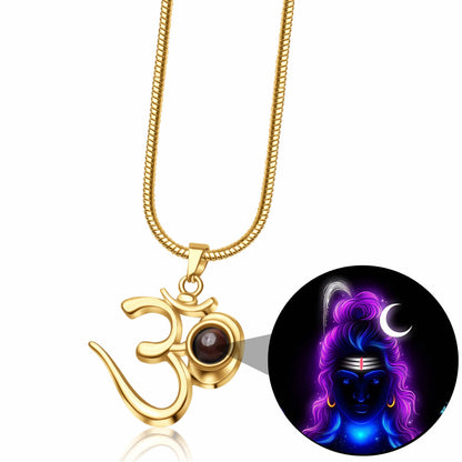 Shiva OM Pendant with Glowing Shiva Photo Inside