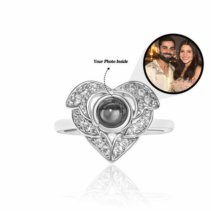 Diamond Heart Photo Projection Ring