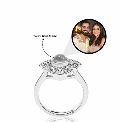 Diamond Heart Photo Projection Ring