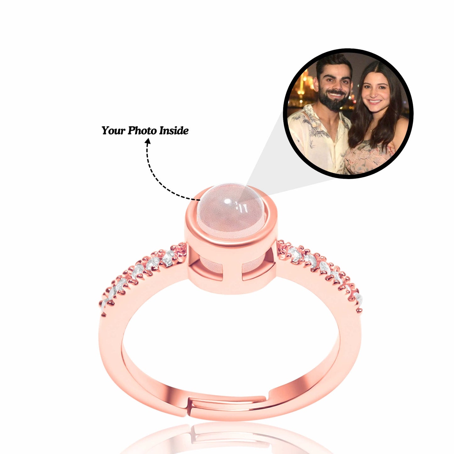 Timeless Love Photo Projection Women's Ring