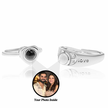 Couple Endless Love Custom Photo Projection Ring