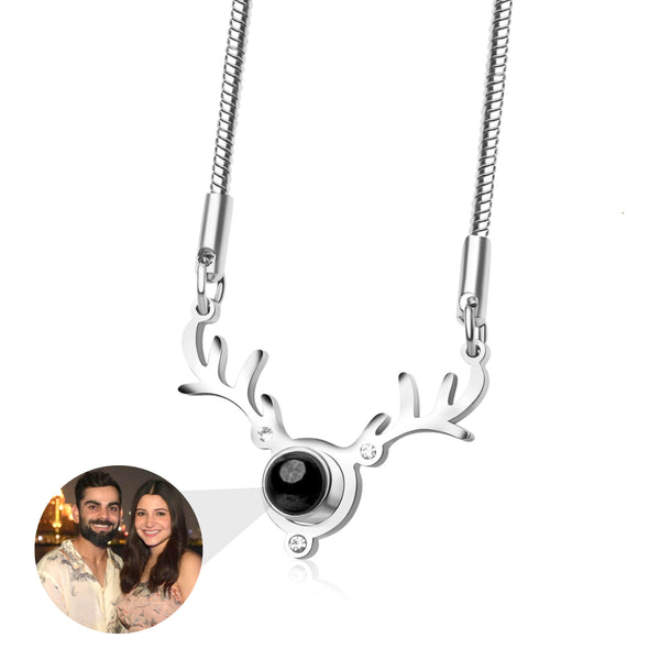 Reindeer Photo Necklace 2.0