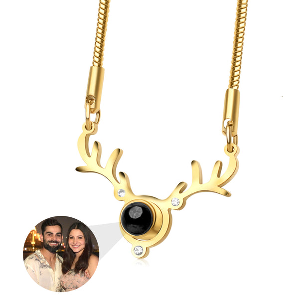 Reindeer Photo Necklace 2.0