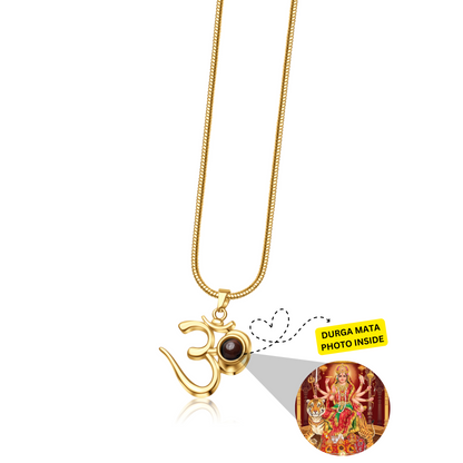 OM Pendant with Durga Mata Photo