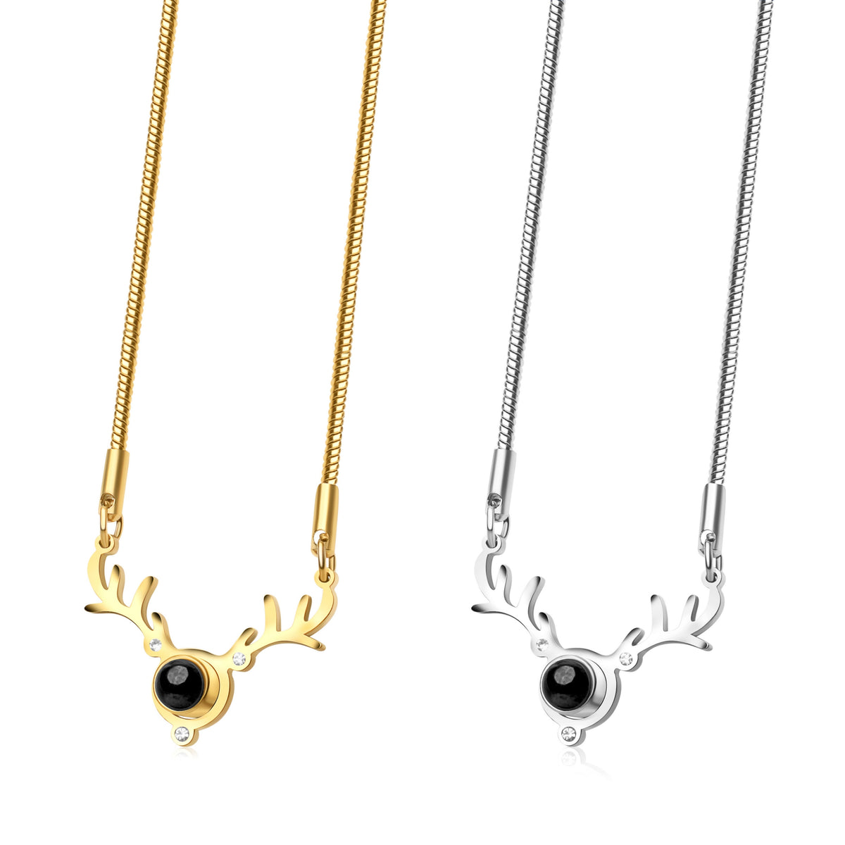 Reindeer Photo Necklace 2.0