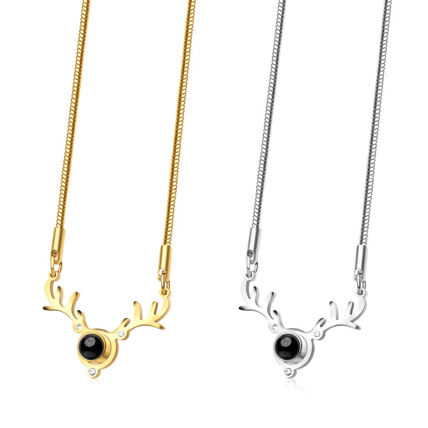Reindeer Photo Necklace 2.0
