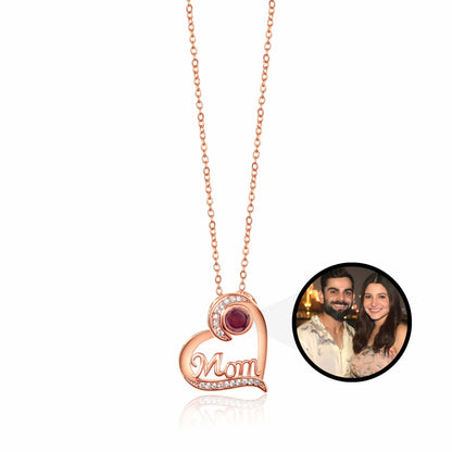 Mom Heart Photo Pendant