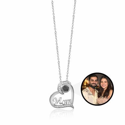 Mom Heart Photo Pendant