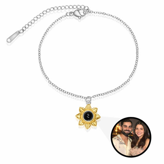 Gold Flower Photo Projection Bracelet