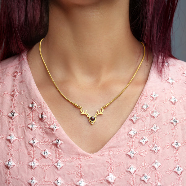 Reindeer Photo Necklace 2.0