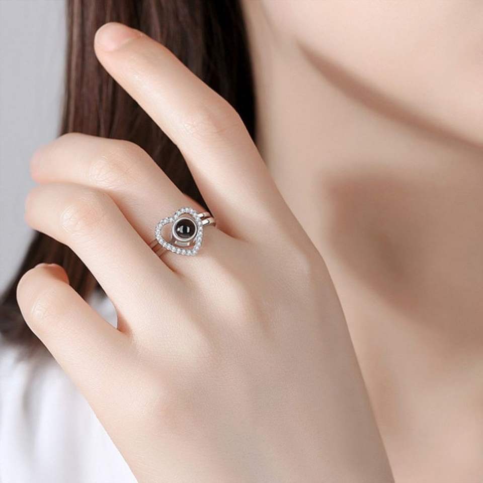 Heart Color Photo Ring
