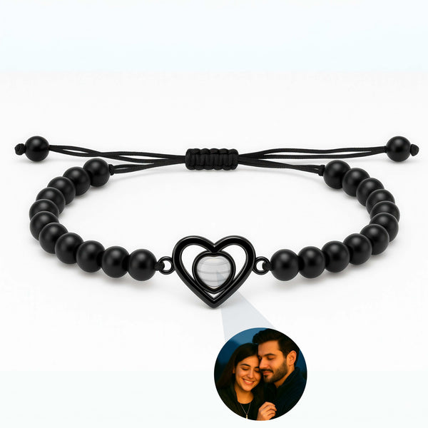 Photo Heart Bead Bracelet