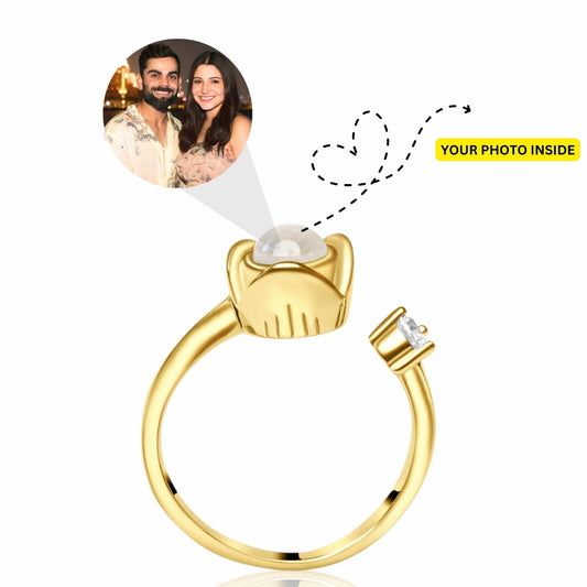 Adjustable Color Photo Projection Rose Ring - Photo Jewels