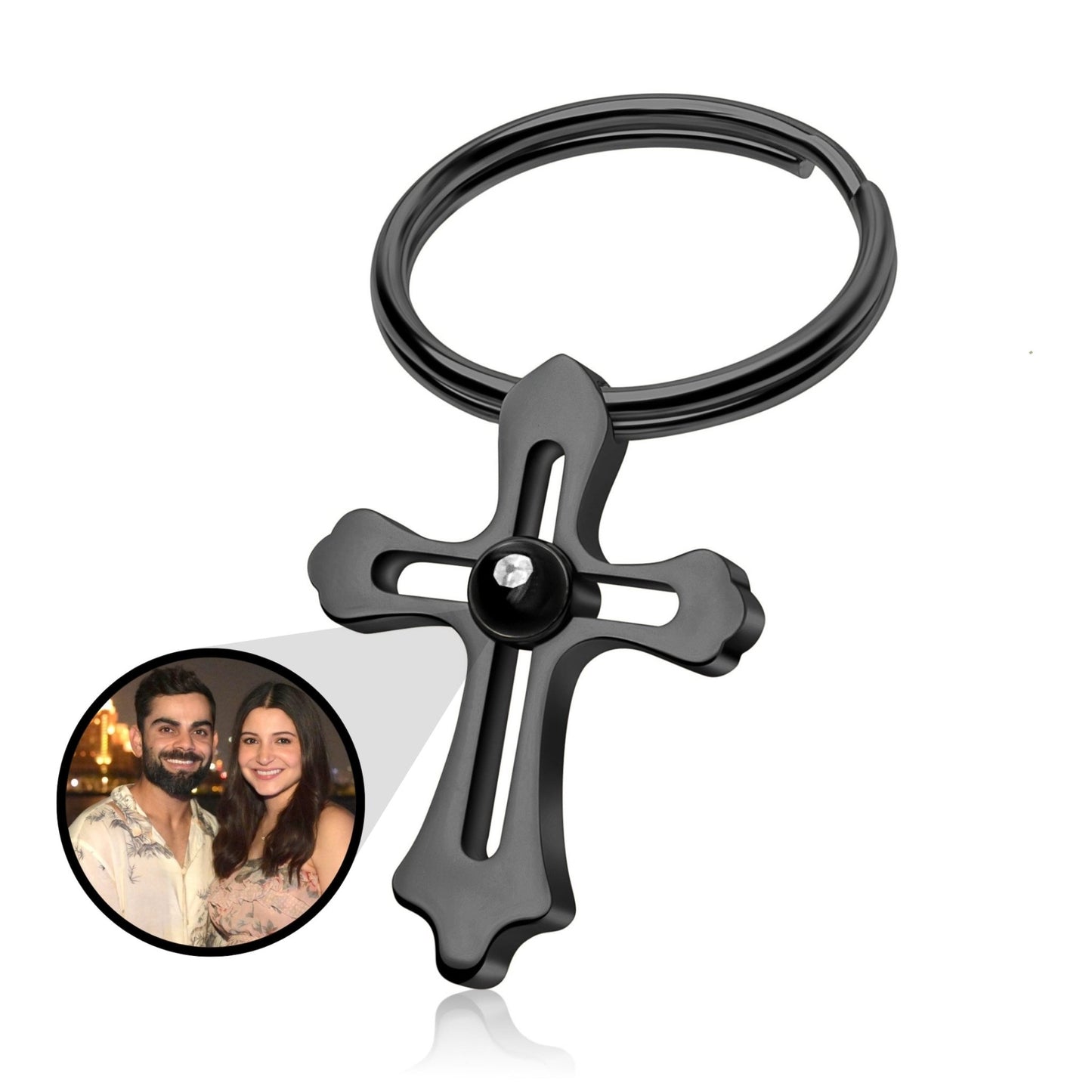 Cross Photo Keychain - Photo Jewels