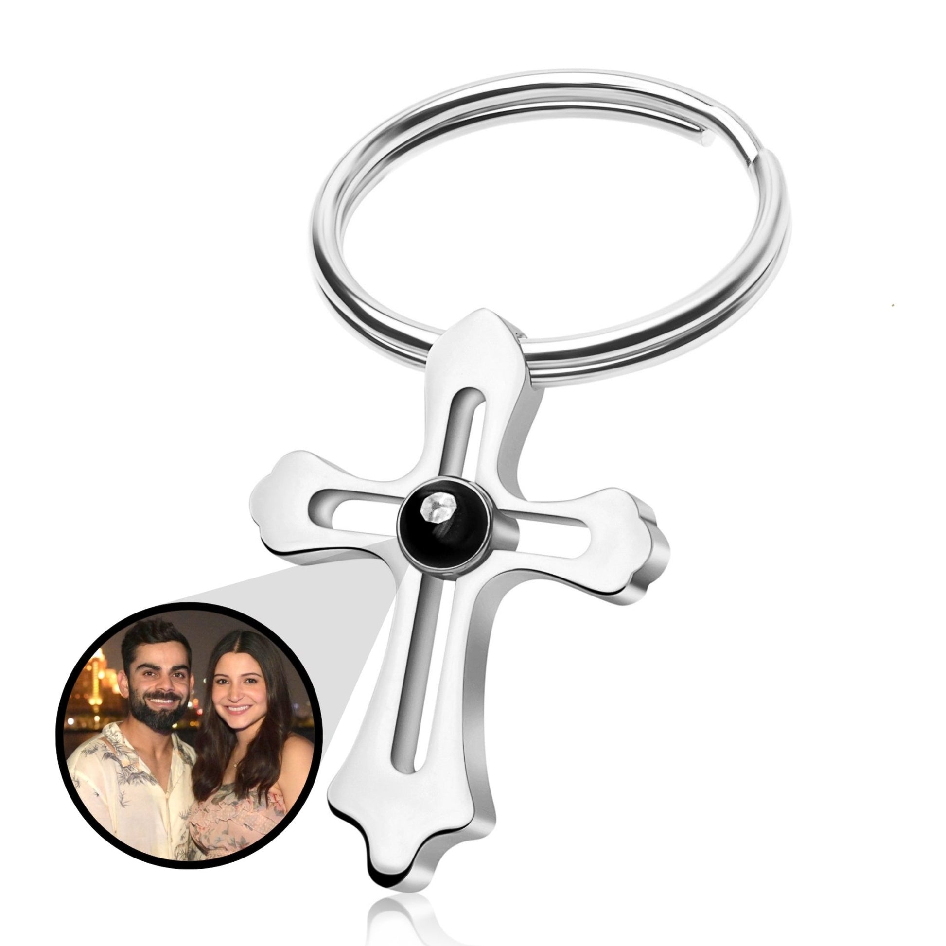 Cross Photo Keychain - Photo Jewels