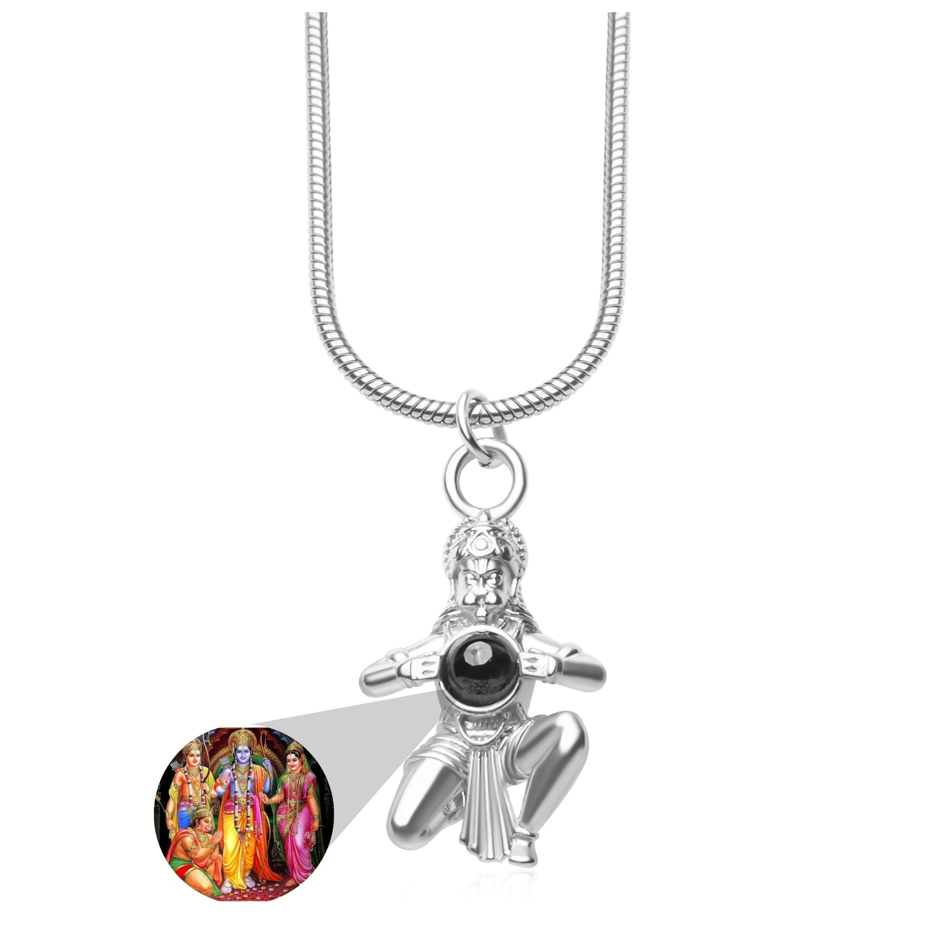 Hanuman Ji Pendant with Sri Ram & Mata Sita Photo Inside - Photo Jewels