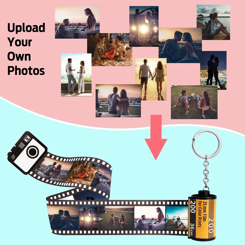 Memory Film Roll Keychain - Photo Jewels