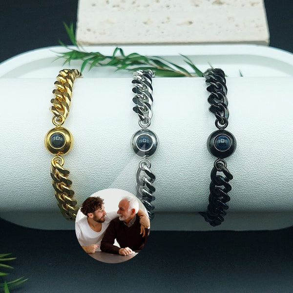 Men's Chain Color Photo Bracelet - Photo Jewels