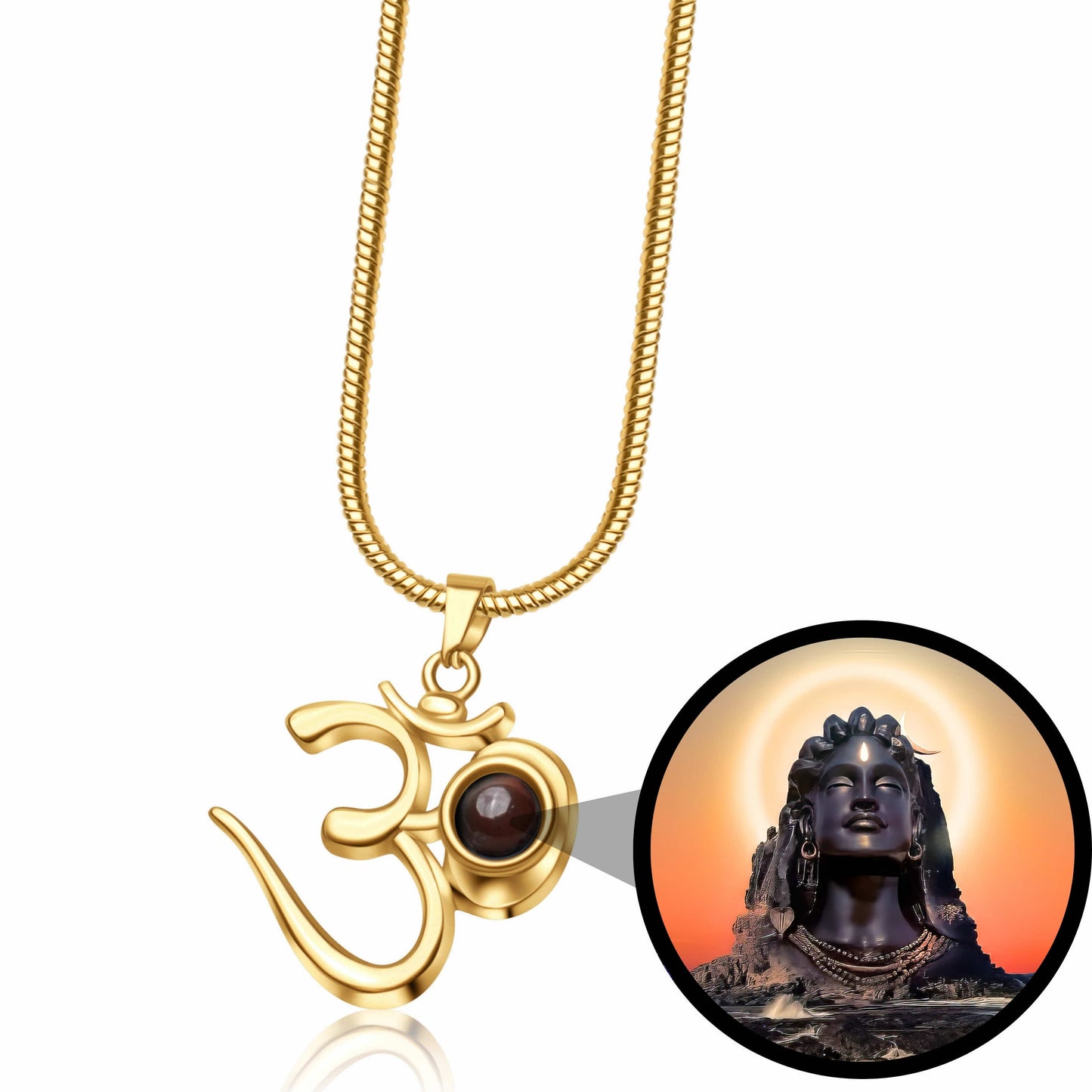 Shiva OM Pendant with Adiyogi Photo