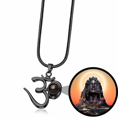 Shiva OM Pendant with Adiyogi Photo