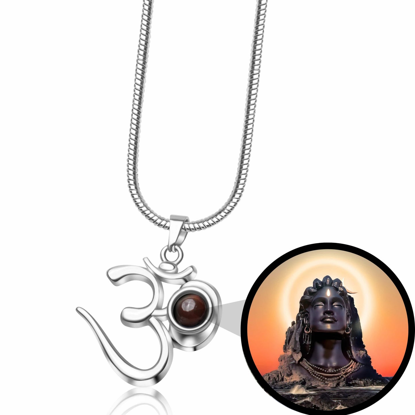 Shiva OM Pendant with Adiyogi Photo