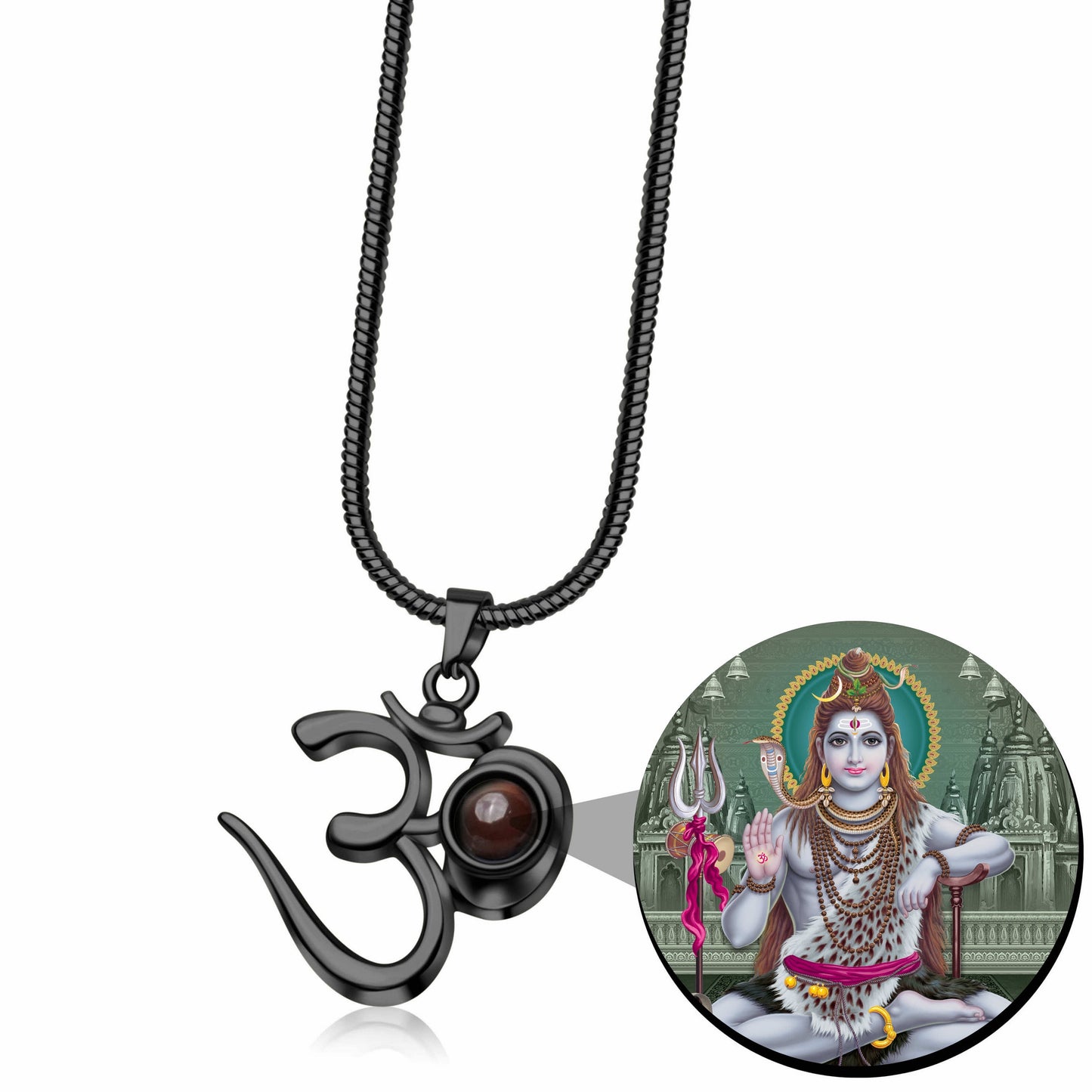 Shiva OM Pendant with Shivji Photo