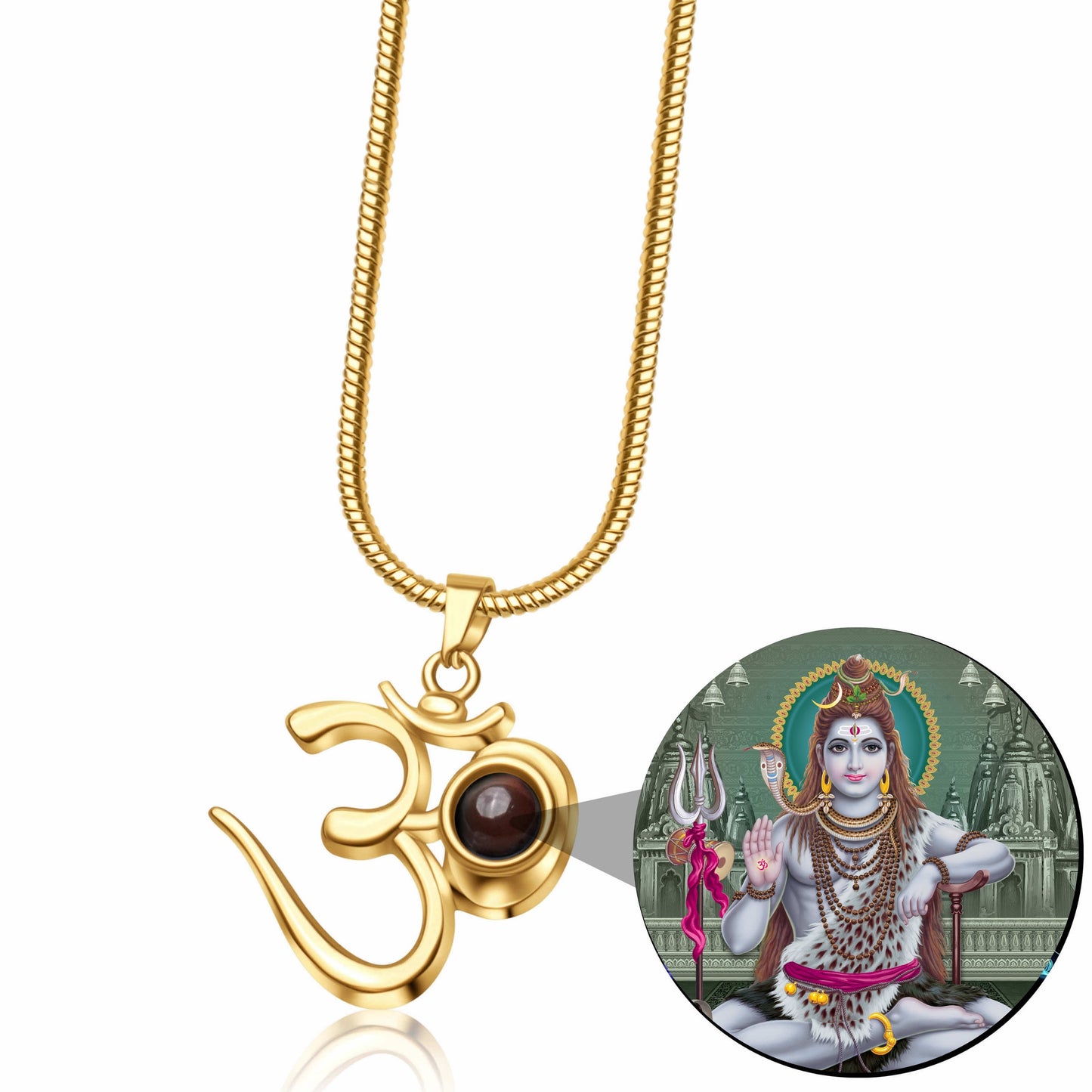 Shiva OM Pendant with Shivji Photo