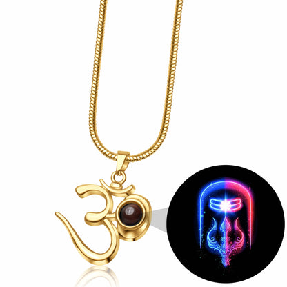 Shiva OM Pendant with Glowing Shivling Photo Inside