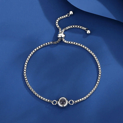 Women's Color Photo Bubble Slider Chain Bracelet - Photo Jewels